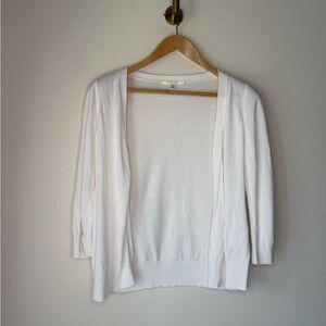 Cyrus White Open Front Cardigan size Medium Lightweight 3/4 Sleeve